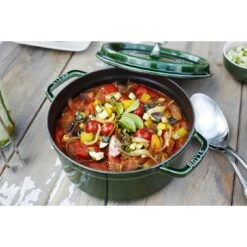 Staub Gietijzeren Braadpan 28 Cm / 6,75 L, Rond, Basilicum -Keukenwinkel Met Korting 000017126