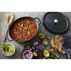 Staub Gietijzeren Braadpan 27 Cm / 3,25 L, Ovaal, Zwart -Keukenwinkel Met Korting 000017579