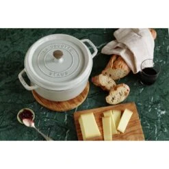 Staub Gietijzeren Braadpan 28 Cm / 6,75 L, Rond, White Truffle -Keukenwinkel Met Korting 000019724