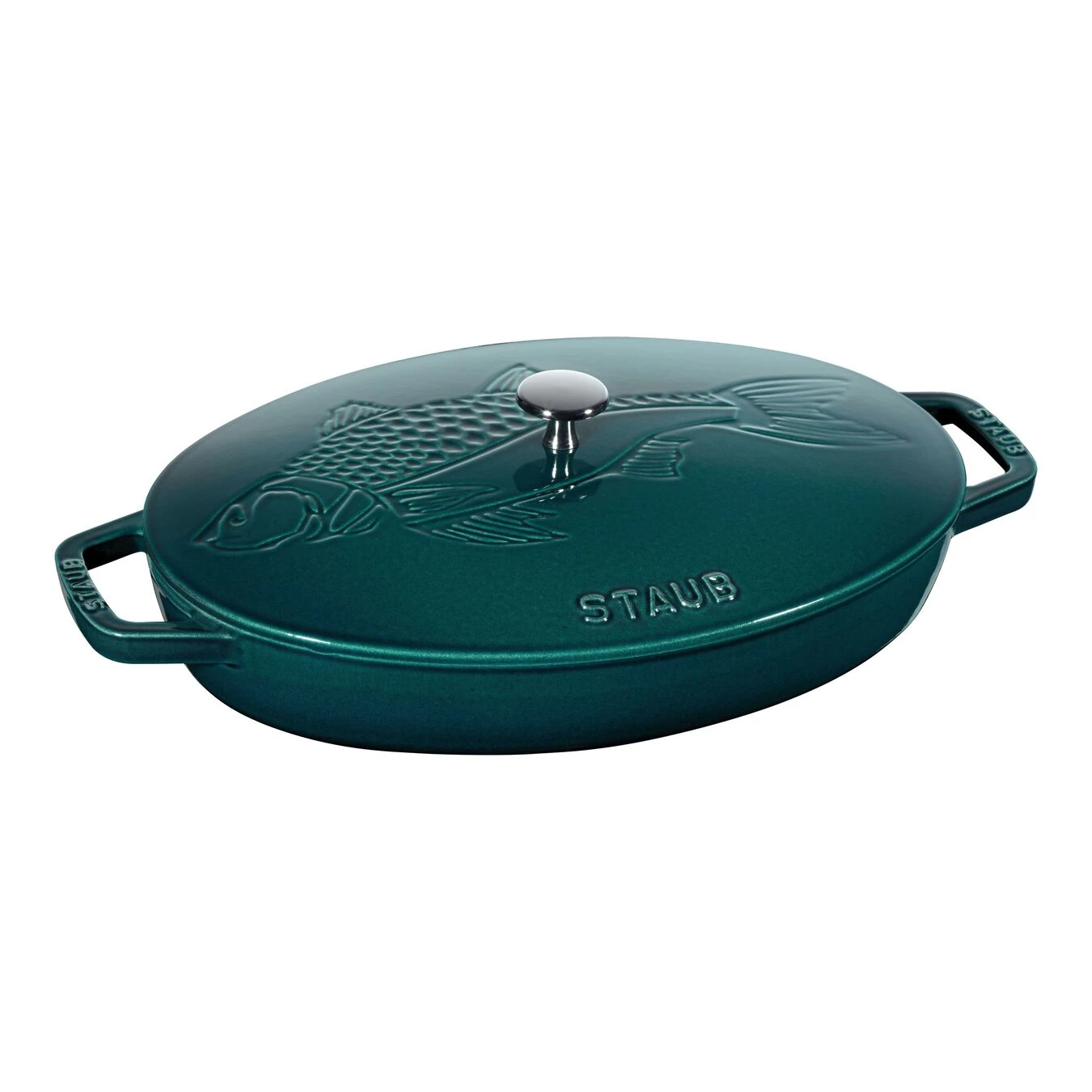 Staub Ovenschaal Met Deksel 33 Cm, Ovaal, La-mer 3 Staub Ovenschaal Met Deksel 33 Cm, Ovaal, La-mer