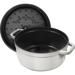 Staub Gietijzeren Braadpan 28 Cm / 6,75 L, Rond, White Truffle -Keukenwinkel Met Korting 40501414 1