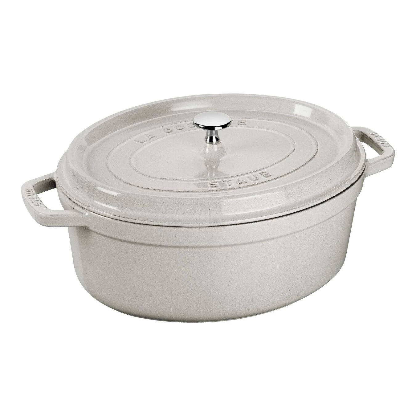 Staub Gietijzeren Braadpan 31 Cm / 5,5 L, Ovaal, White Truffle 3 Staub Gietijzeren Braadpan 31 Cm / 5,5 L, Ovaal, White Truffle