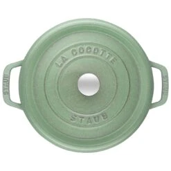 Staub Gietijzeren Braadpan 26 Cm / 5,25 L, Rond, Salie -Keukenwinkel Met Korting 40505 364 3