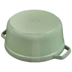 Staub Gietijzeren Braadpan 26 Cm / 5,25 L, Rond, Salie -Keukenwinkel Met Korting 40505 364 4