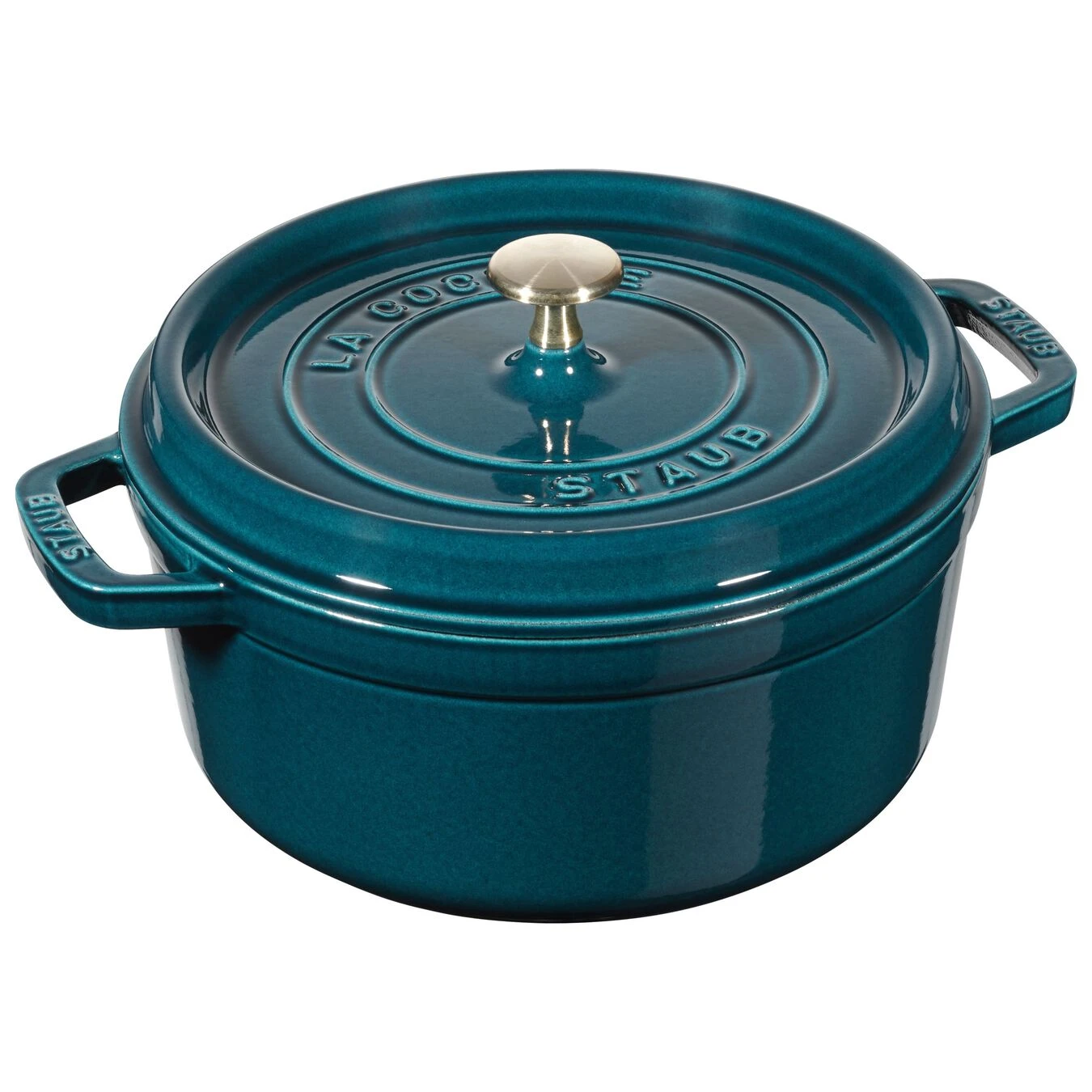 Staub Gietijzeren Braadpan 24 Cm / 3,8 L, Rond, La-mer 3 Staub Gietijzeren Braadpan 24 Cm / 3,8 L, Rond, La-mer