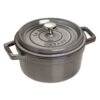 Staub Gietijzeren Braadpan 20 Cm / 2,2 L, Rond, Grafietgrijs -Keukenwinkel Met Korting 40509 304 0 1
