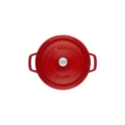 Staub Gietijzeren Braadpan 26 Cm / 5,25 L, Rond, Kersenrood -Keukenwinkel Met Korting 40509 814 0 2 3