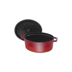 Staub Gietijzeren Braadpan 33 Cm / 6,75 L, Ovaal, Kersenrood -Keukenwinkel Met Korting 40509 830 0 5 2