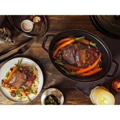 Staub Gietijzeren Braadpan 33 Cm / 6,75 L, Ovaal, Zwart -Keukenwinkel Met Korting 424423885