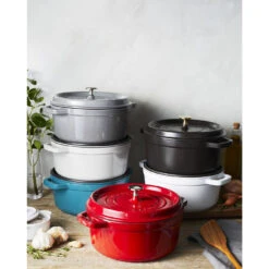 Staub Gietijzeren Braadpan 24 Cm / 3,8 L, Rond, Grafietgrijs -Keukenwinkel Met Korting 750031056