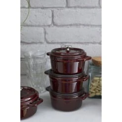 Staub Mini Braadpan 10 Cm / 250 Ml, Rond, Grenadine Rood -Keukenwinkel Met Korting 750032262