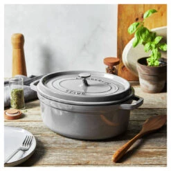 Staub Gietijzeren Braadpan 31 Cm / 5,5 L, Ovaal, Grafietgrijs -Keukenwinkel Met Korting 750058442